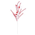 thumbnail image 1 of Vickerman Red/White Candy Cane Pom Pom Artificial Christmas Spray. Includes 6 sprays per pack., 1 of 2