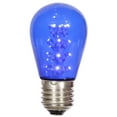 thumbnail image 1 of Vickerman S14 Blue LED Transparent E26 Medium Nickel Base Bulb, 5 per pack., 1 of 1