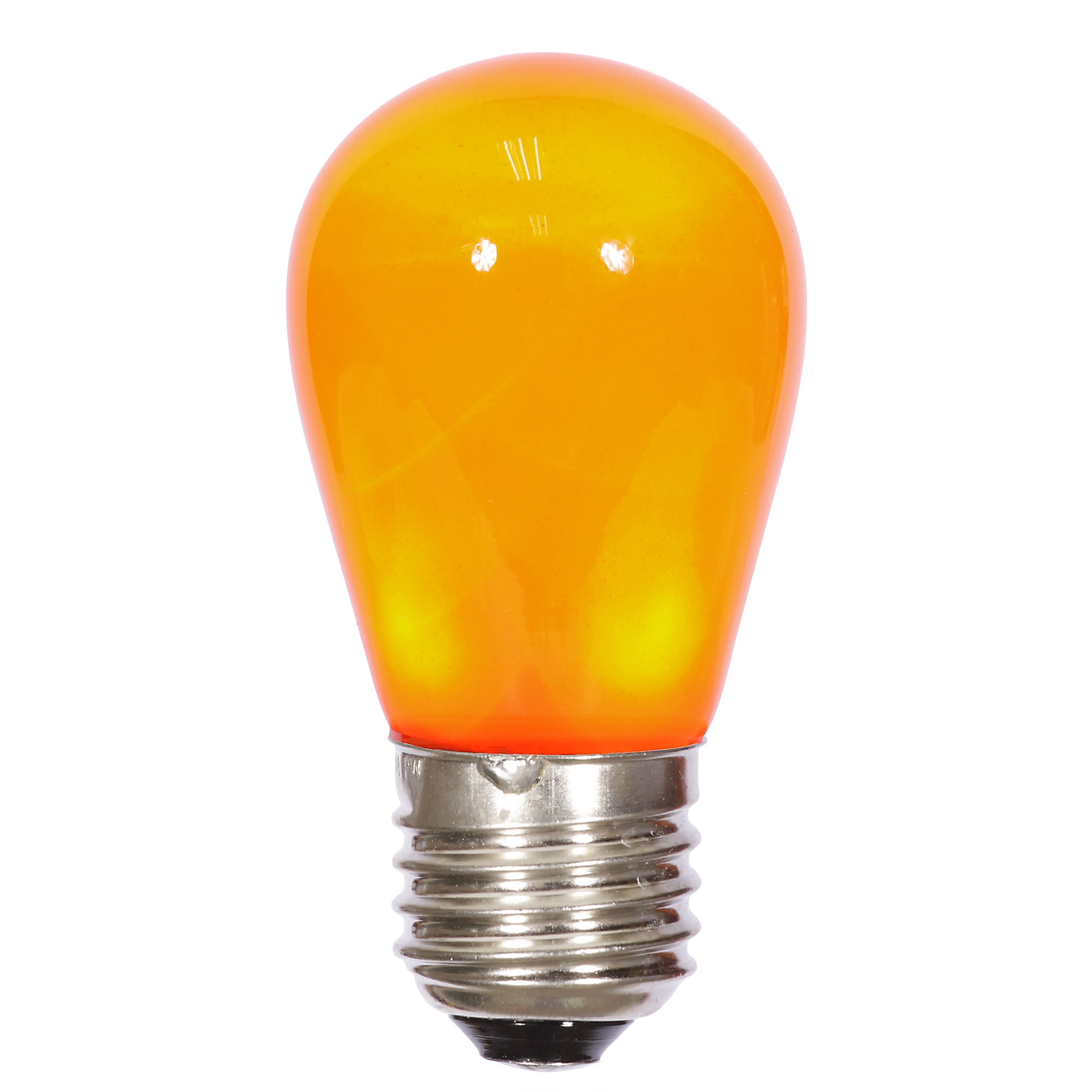 Vickerman S14 LED Orange 130V Ceramic Bulb 1.3 Watts, 130V, E26 Medium Nickel Base, 5 per pack.