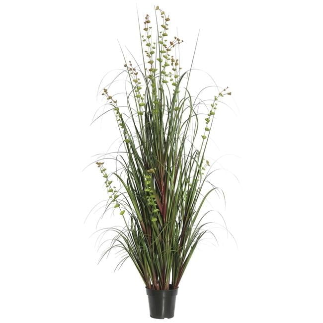 62" Potted Green Plastic Grass and Eucalyptus Stems