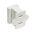 thumbnail image 1 of Vickerman White Female Slide-On Plug Inline for SPT-1, 18 Wire Gauge, 10 per Pack. The slide-on plug has a removable tab for inline and non-inline purpose., 1 of 3