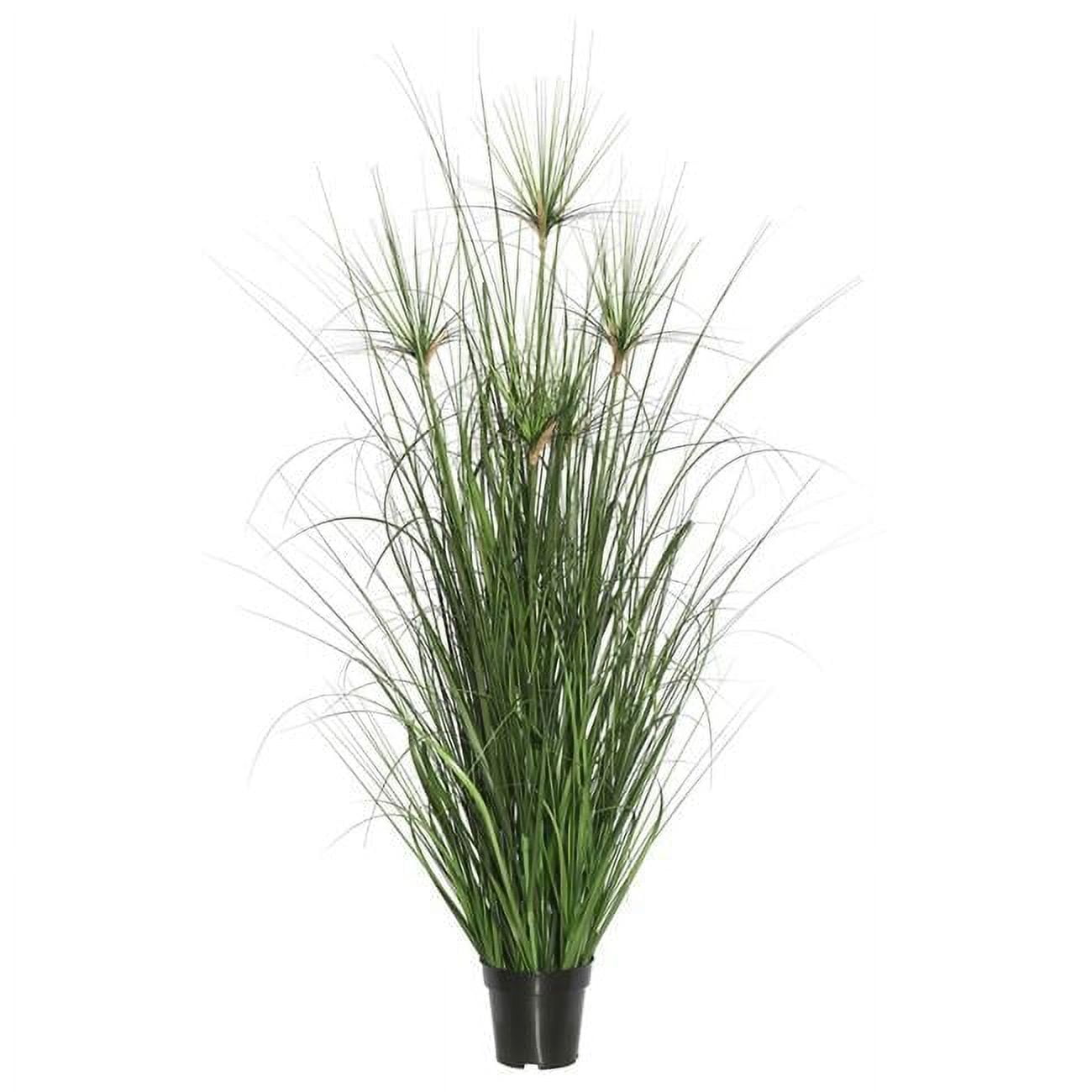 36" Green Artificial Grass Topiary in Black Plastic Pot
