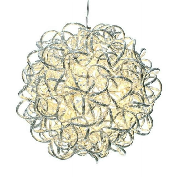 Vickerman X24S0601 6 in. 40 Light Spiral LED Ball, Silver & Warm White