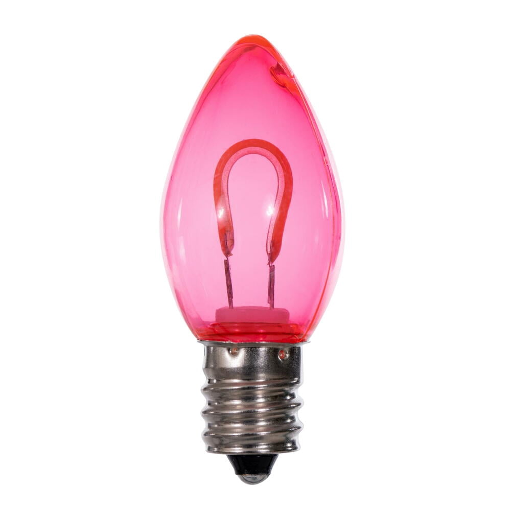 C7 Transp Filament Pink Bulb .6W 25/Bag - Walmart.com