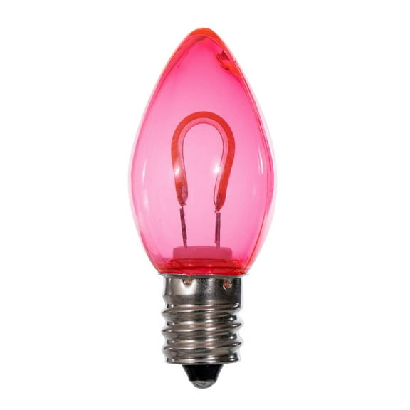 C7 Transp Filament Pink Bulb .6W 25/Bag