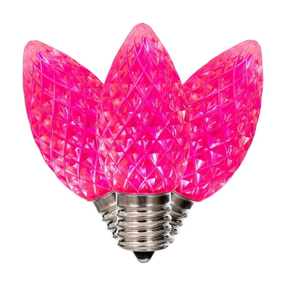 C9 Faceted Pink Retro SMD Bulb 25/Bag