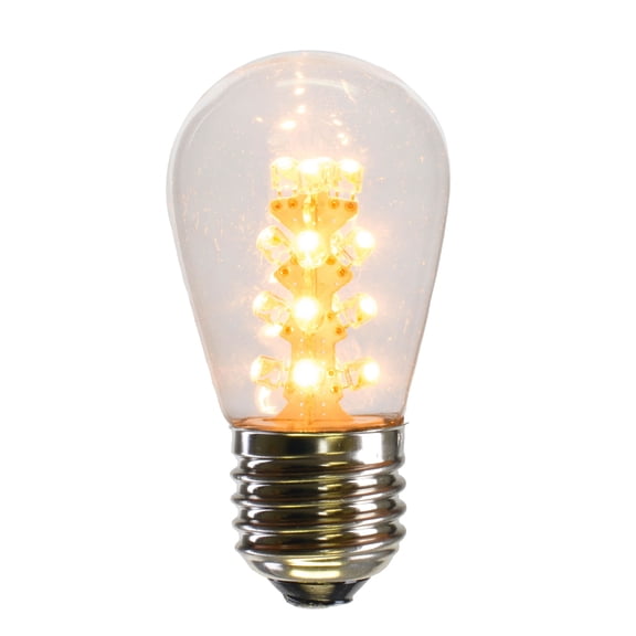 Vickerman S14 LED Warm White Transparent Plastic Bulb E26 Medium Nickel Base, 5 per pack.