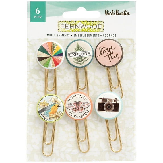 Vicki Boutin Fernwood Epoxy Paper Clips 6/Pkg