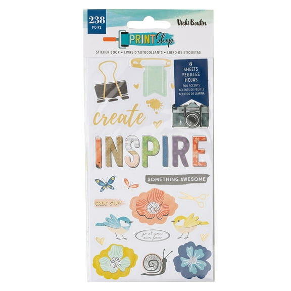 Vicki Boutin Print Shop Sticker Book-W/Gold Foil Accents 238/Pkg