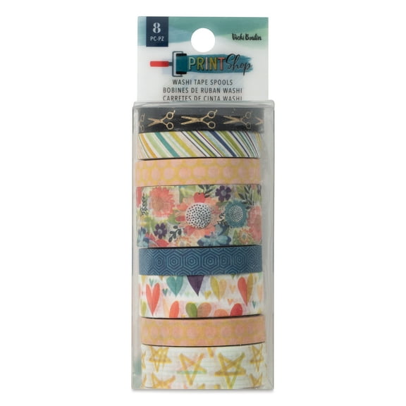 American Crafts Washi Tape - Print Shop, Pkg of 8