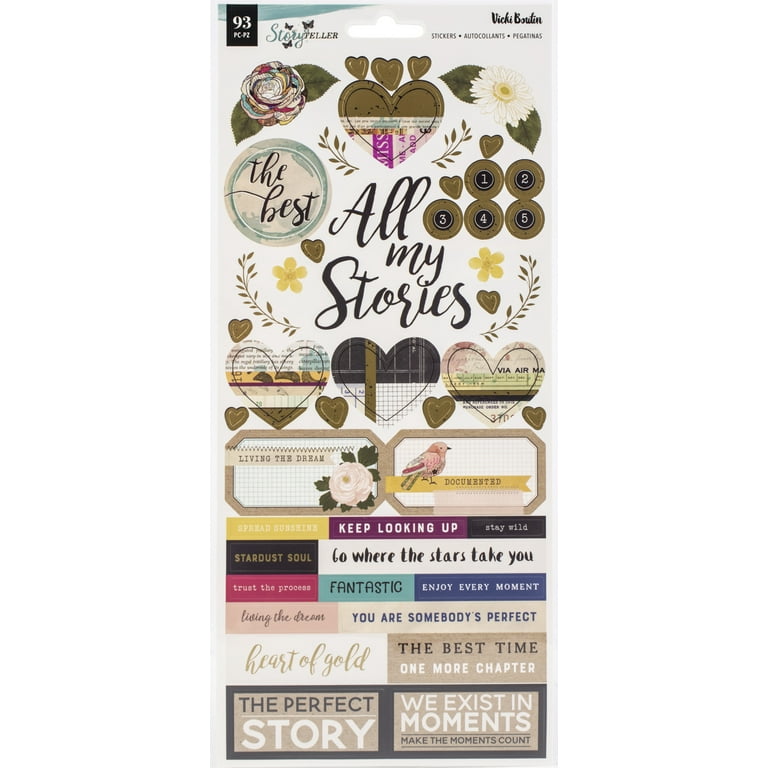 Vicki Boutin Storyteller Cardstock Stickers 6x12 93/Pkg Accents & Phrases