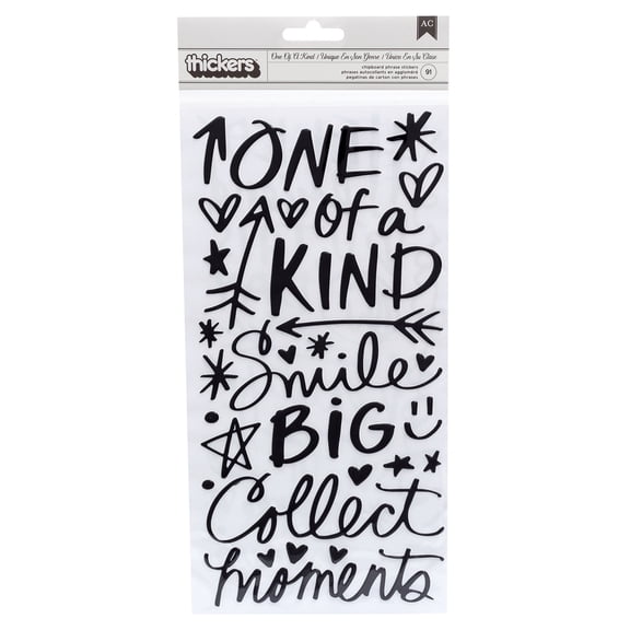 Vicki Boutin Thickers Stickers 5.5"X11" 91/Pkg-Field Notes Phrase/Black Chipboard