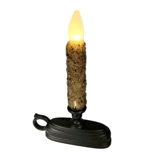 Vickie Jean's Creations Flameless Taper Candle with Remote, Beautiful Primitive Window Candle Black Base
