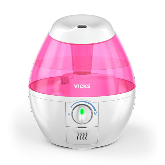 Vicks 0.5 gallon 250 sq. ft. Mini Filter Free Ultrasonic Cool Mist Humidifier, Pink, VUL520P