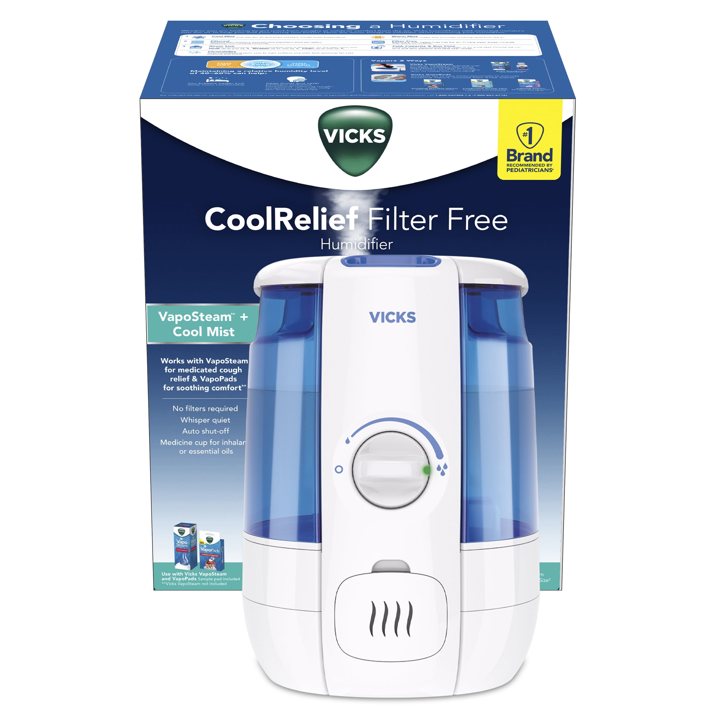 Vicks Cool Mist Humidifier, 1.2 Gallon, Filter-Free