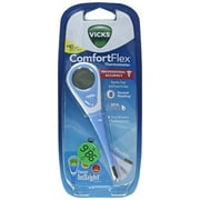 Vicks ComfortFlex Digital Thermometer 1 EA Digital Thermometer for Kids or Adults, for Rectal, Oral or Underarm Use, Color Coded Digital Display Indicates Fever