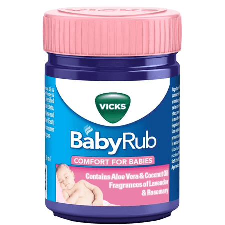 Vicks BabyRub Vapor Ointment 50ml – Aloe Vera, Coconut Oil, Lavender & Rosemary Pack of 1