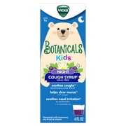 Vicks Botanicals Kids Drug-Free Nighttime Cough Syrup, Berry Flavor, 4 fl oz, Ages 1+