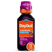VICKS DayQuil Cold & Flu Medicine, Daytime Relief, Elderberry Flavor, 12 fl oz