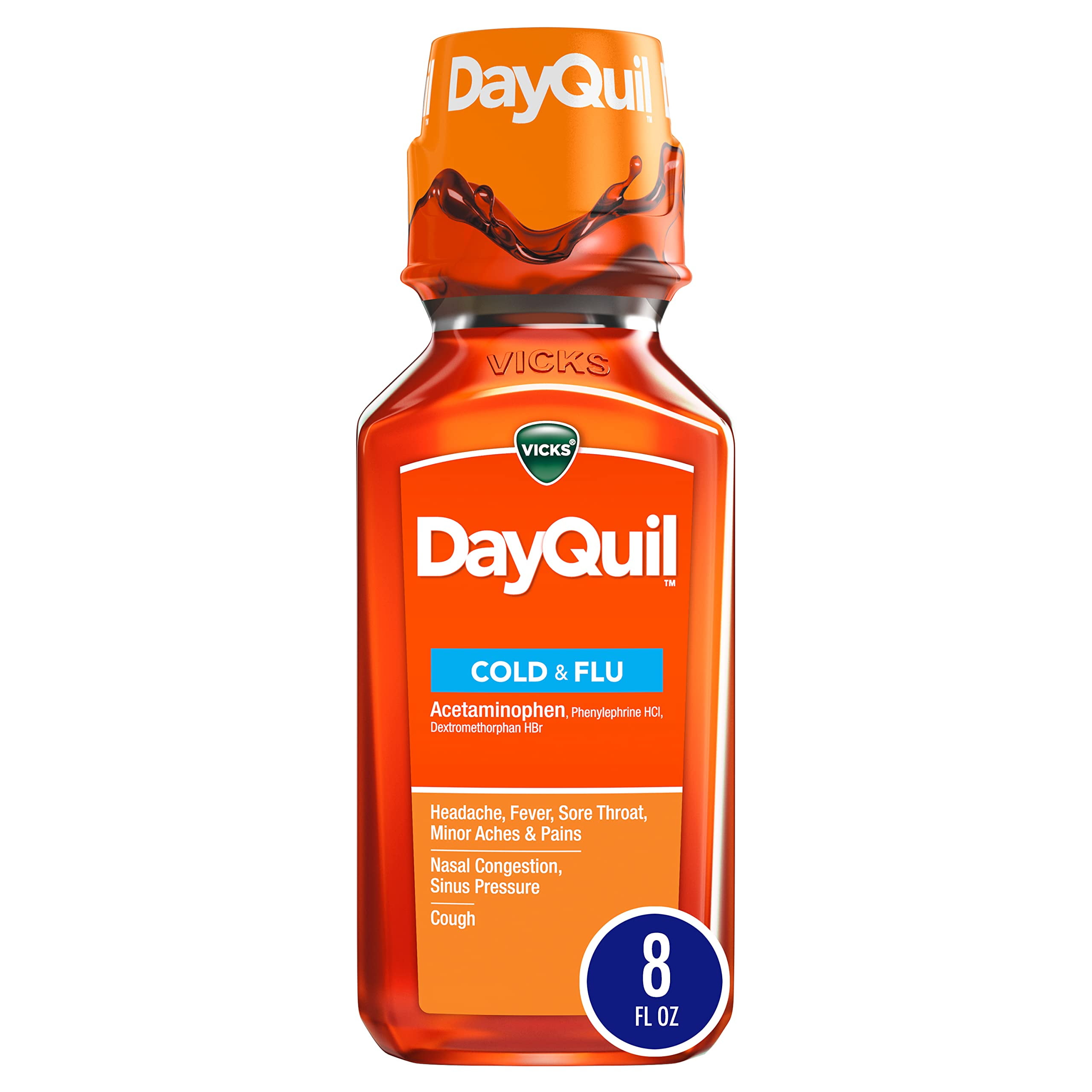 Vicks DayQuil Daytime Cold Cough and Flu Liquid Medicine OTC Medicine