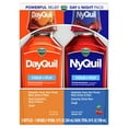 thumbnail interactive-video image 1 of Vicks DayQuil and NyQuil Cold and Flu Liquid, Cold and Flu Medicine for Adults, Cherry, 2x12 Fl oz, 1 of 7