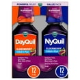 thumbnail interactive-video image 1 of Vicks DayQuil and NyQuil Cold and Flu Liquid, Cold and Flu Medicine for Adults, Elderberry, 12 Fl oz, 1 of 11