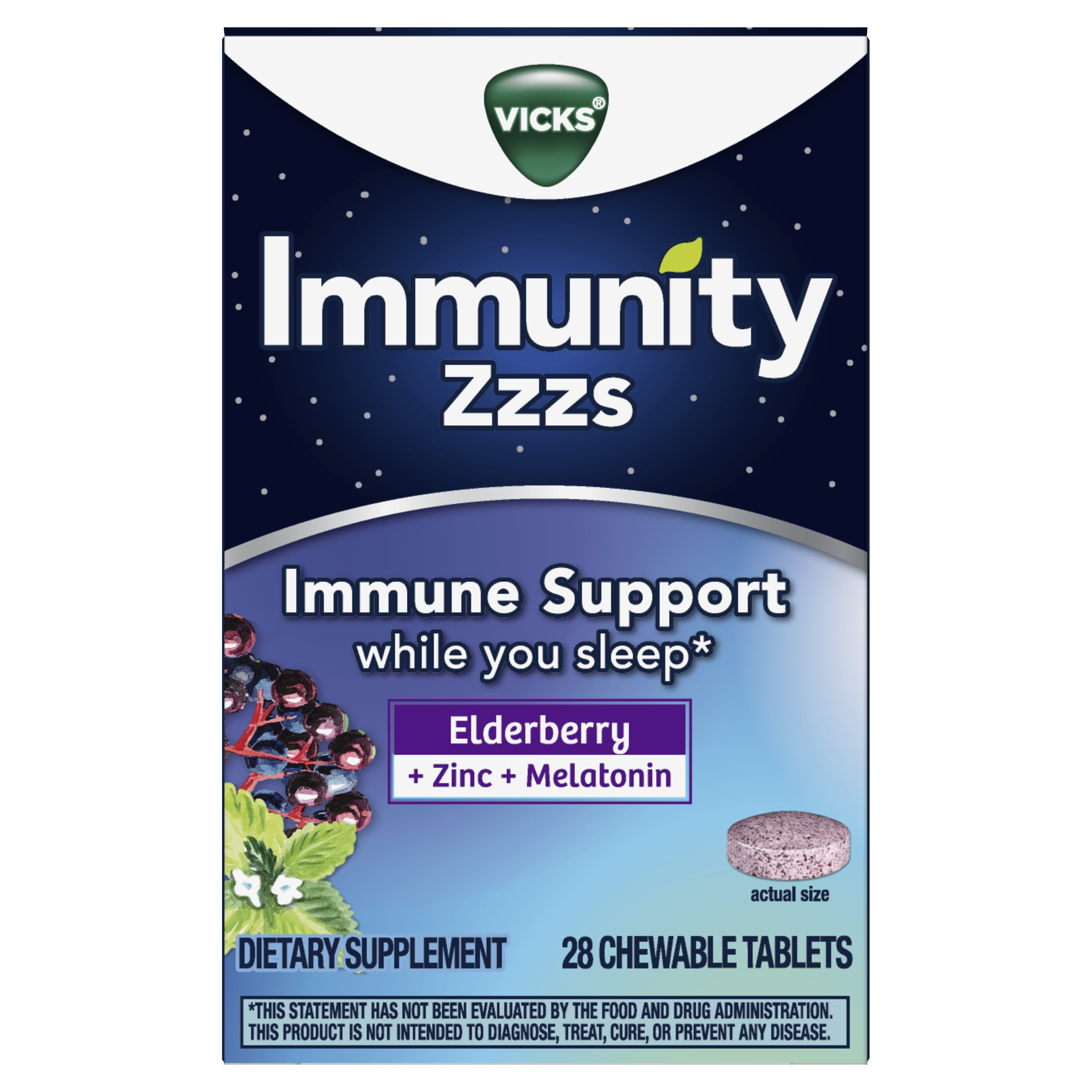 Vicks Immunity Zzzs Chewable Tablets, 28 count - Sleep Support