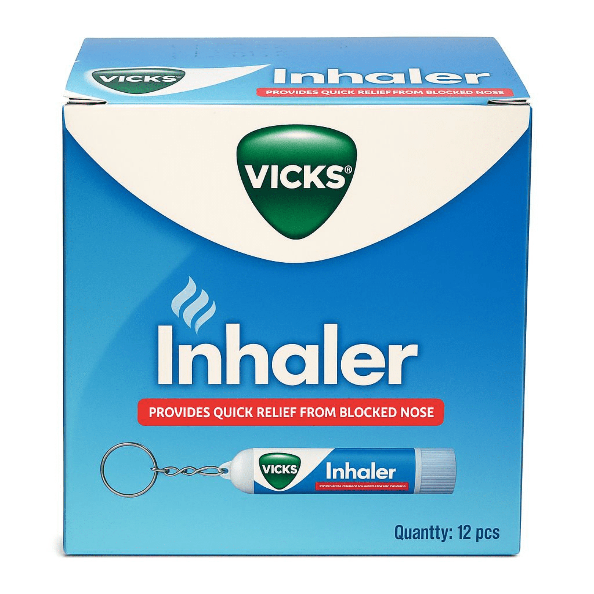 Vicks Inhaler 12-Pack (0.5ml Each) with Keyring