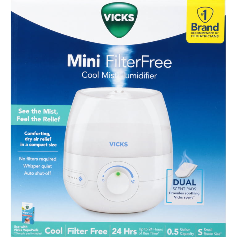 Vicks Mini Filter Free Cool Mist Humidifier, VUL525