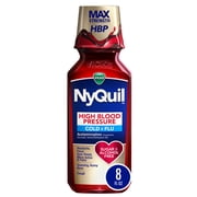 Vicks NyQuil High Blood Pressure Cold & Flu, Liquid Medicine, 8 fl oz