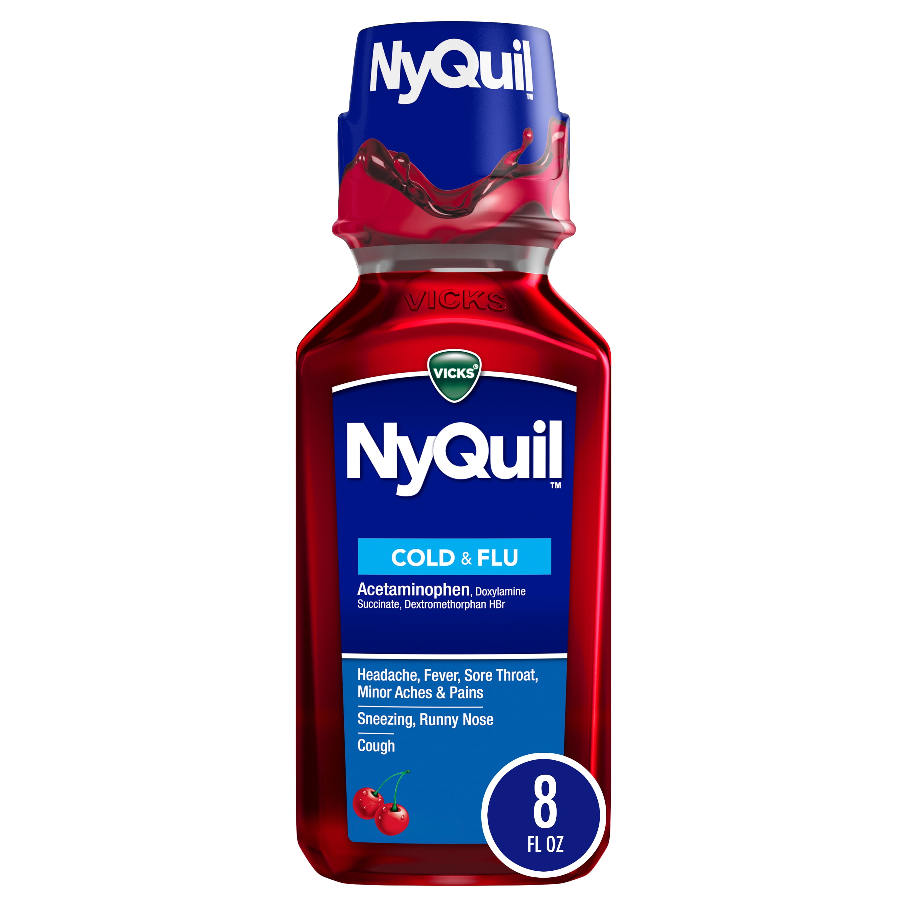 Vicks NyQuil Cold and Flu Relief Liquid Medicine, OvertheCounter