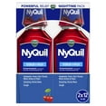 thumbnail image 1 of Vicks NyQuil Nighttime Cold, Cough & Flu Liquid Medicine, Over-the-Counter Medicine, Cherry, 2x12 Oz, 1 of 8