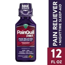 Vicks PainQuil PM Pain Relief and Sleep Aid Liquid, Acetaminophen Pain Reliever for Adults, 12 Fl oz