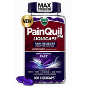 Vicks PainQuil PM Max Strength Pain Relief + Sleep Aid LiquiCaps, 100 count