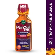 Vicks PainQuil PM Pain Relief and Sleep Aid Liquid, Acetaminophen 1000mg, Honey, 12 fl oz