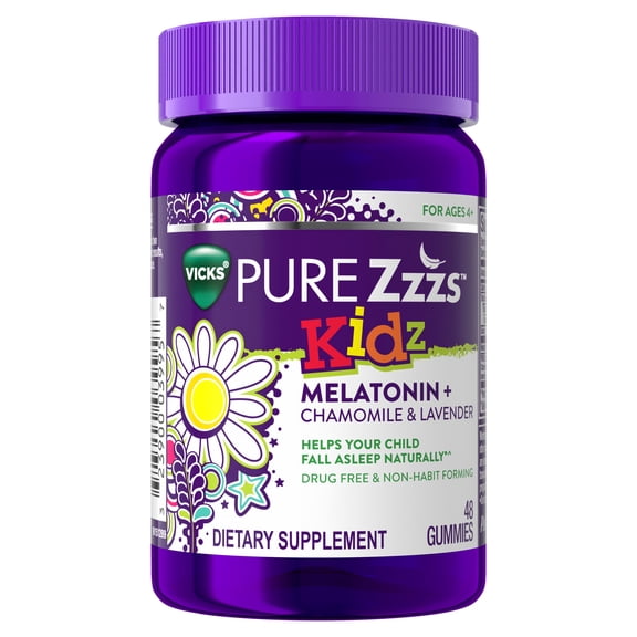 Pure Zzzs Kids Melatonin Sleep Aid Gummies, Berry, 0.5mg, 48 Ct