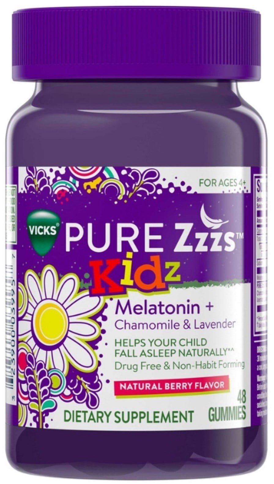 Vicks Pure Zzzs Kidz Melatonin Gummies 48 ea (Pack of 3)
