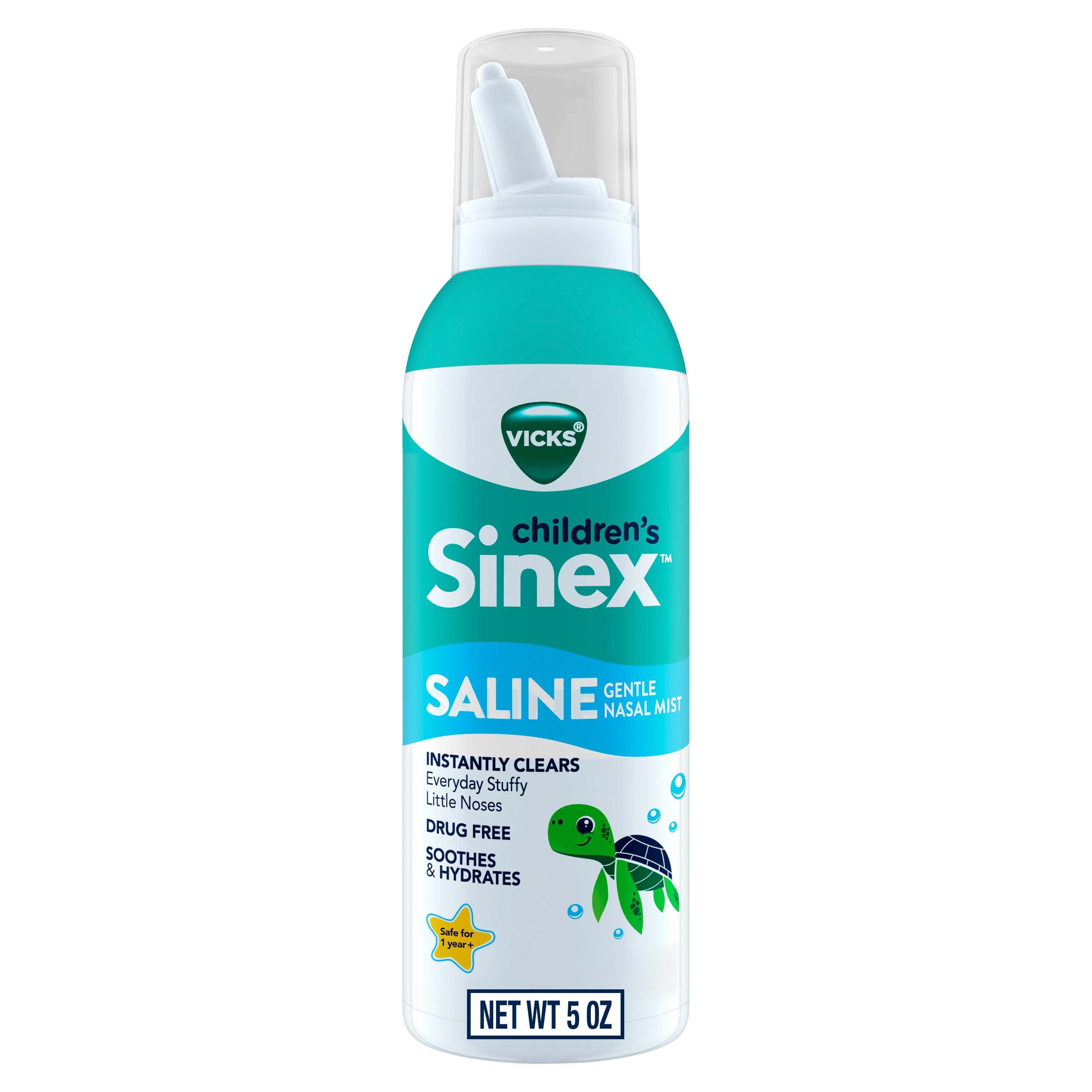 Vicks Sinex Children's Saline Nasal Mist, Gentle for Ages 1+, Drug-Free, 5 oz