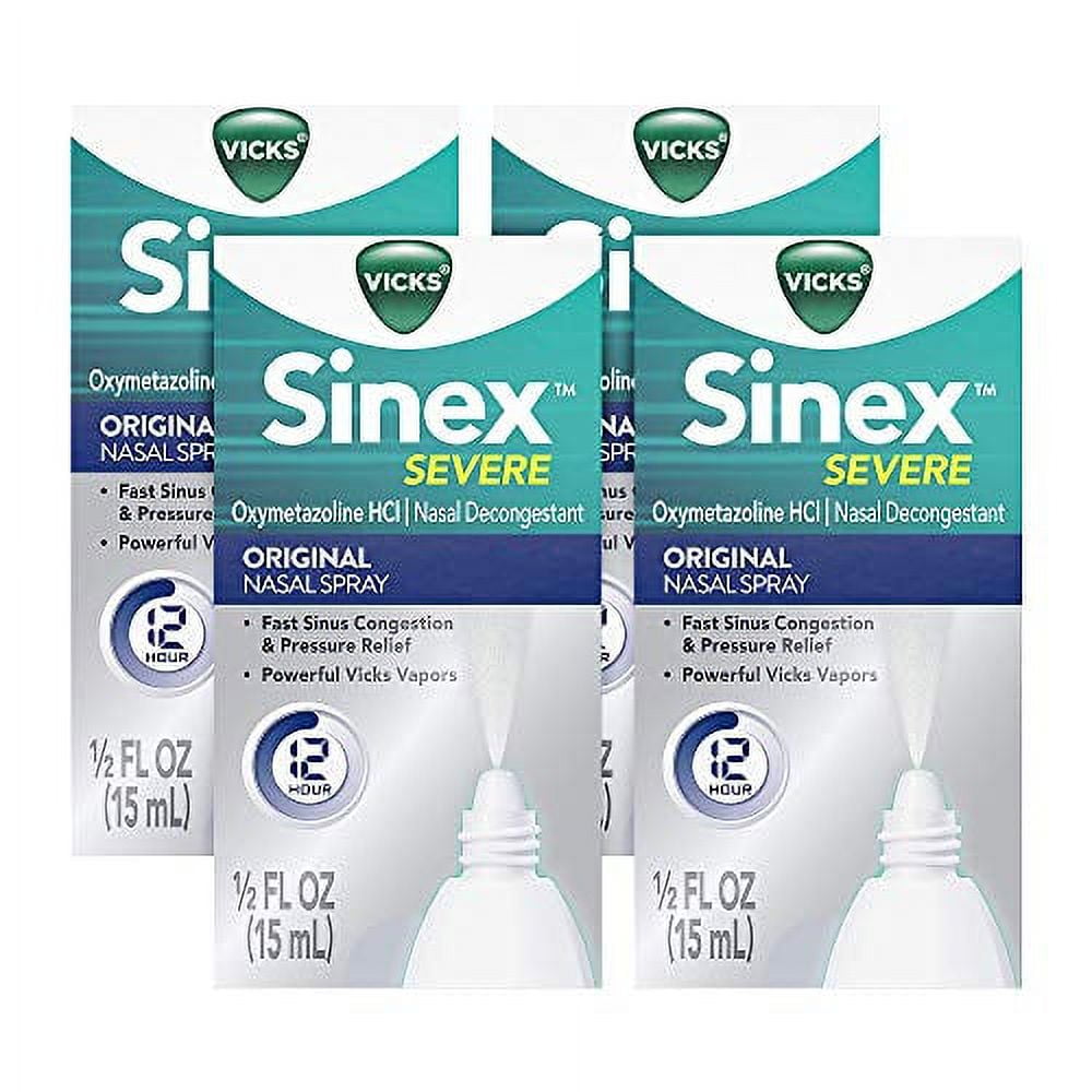 Vicks Sinex SEVERE, Nasal Spray, Original Sinus Decongestant for Fast