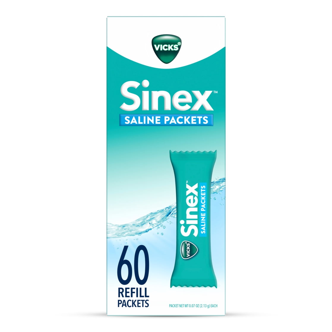 Vicks Sinex Saline Nasal Rinse, 60 Refill Packets