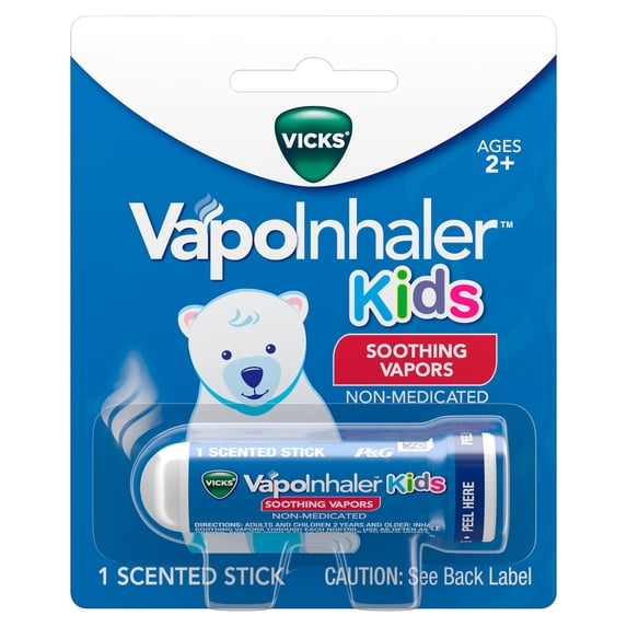 Vicks VapoInhaler Kids, Portable Nasal Inhaler, Non-Medicated, 1 Scented Stick