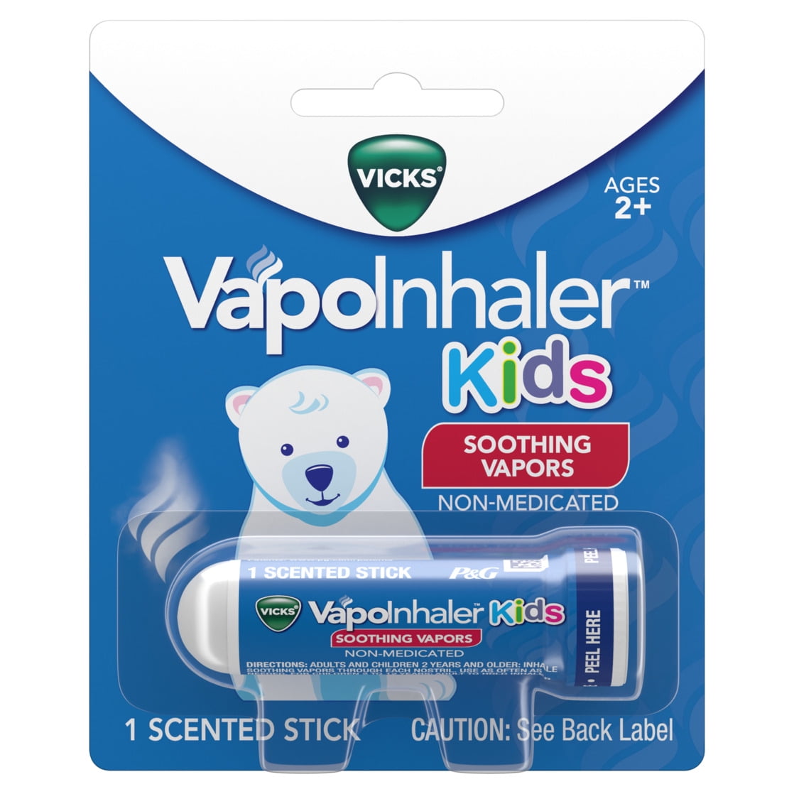 Vicks VapoInhaler Kids, On-the-Go Portable Nasal Inhaler, Non-Medicated, With Refreshing Vicks Vapors, Menthol Scent , 1 Scented Stick