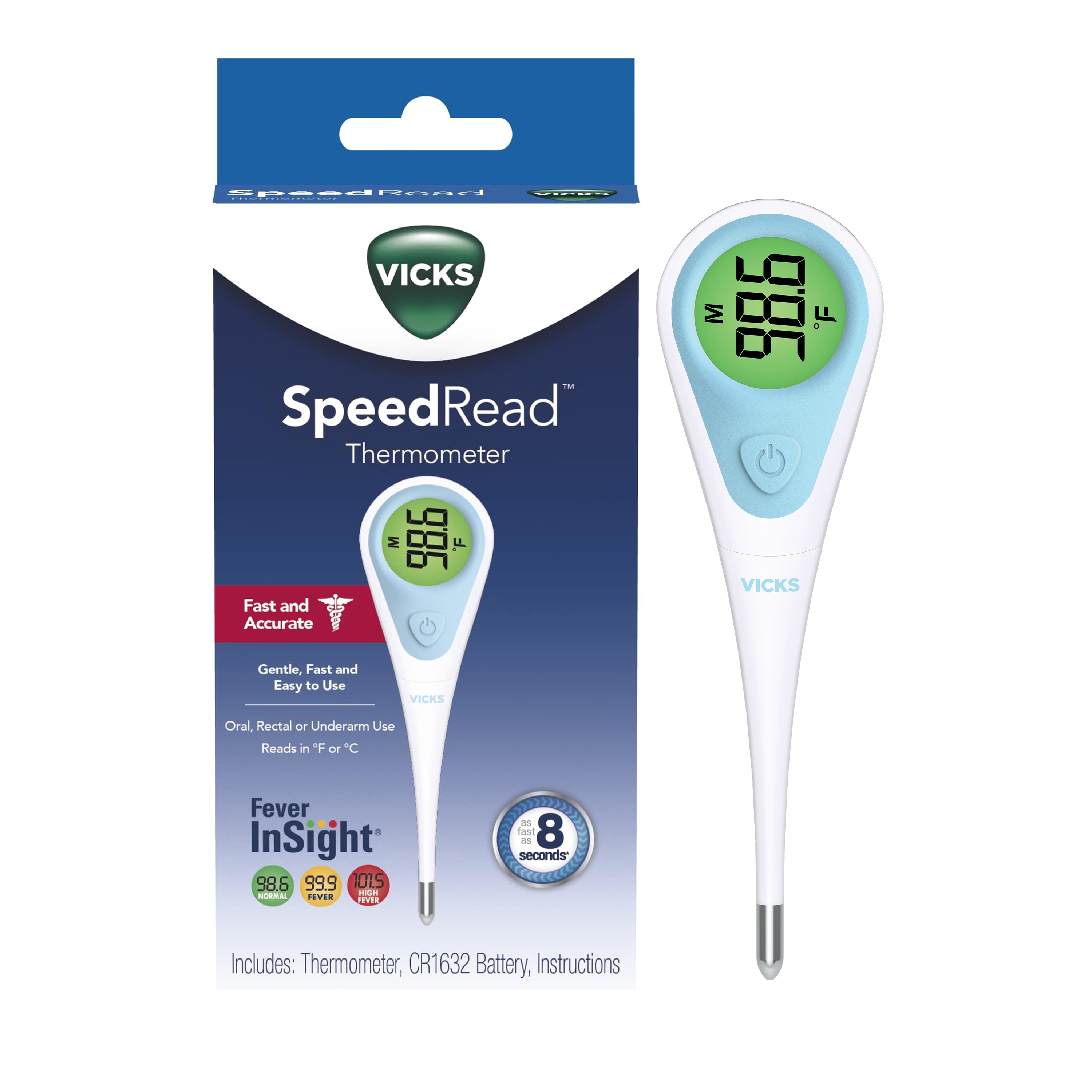 Vicks SpeedRead Thermometer with Fever InSight, V912