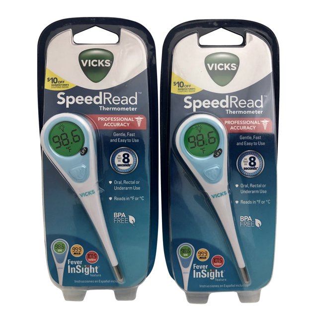 Vicks SpeedRead Thermometer Fever Insight Set of 2