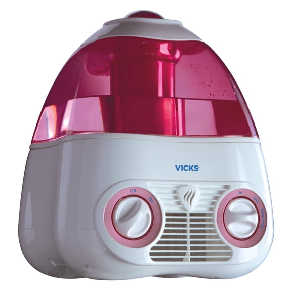 Vicks Starry Night Cool Mist Humidifier with Projector & VapoPad Scent Pad Heater 400 sq ft, Pink, V3700M