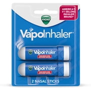 Vicks VapoInhaler, Soothing Non-Medicated Vapor Inhaler with Menthol Scent, 2 Count