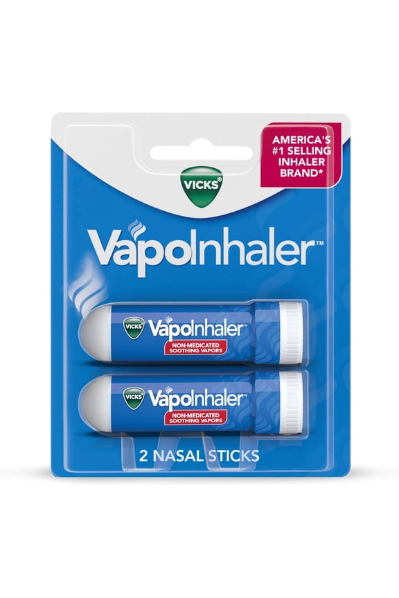 VapoInhaler, Soothing Non-Medicated Vapor Inhaler with Menthol Scent, 2 Count
