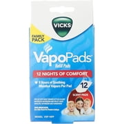 Vicks Vapo Pads Soothing Menthol, Sinus or Allergy Relief, 12 Pack, VSP19FP