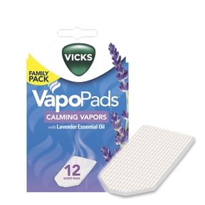 Vicks VapoPads Calming Menthol and Lavender Scent, Cold and Flu Relief, 12 Count, VSP30FP