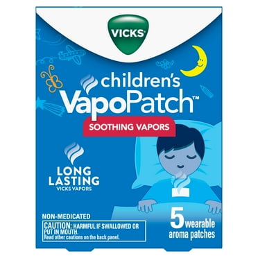 Vicks Vapo Patch Kids, Soothing Non-Medicated Vapor Patch for Children with Menthol Scent, 5 Count